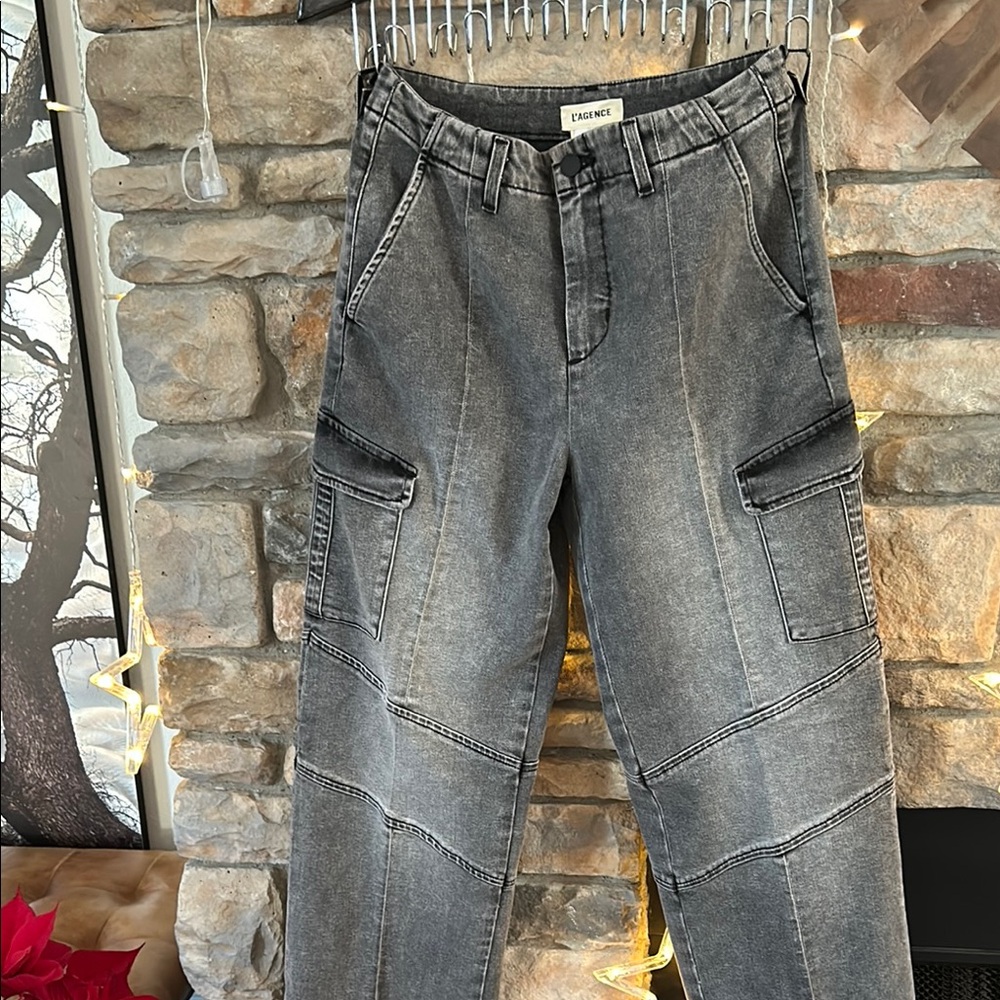 L'AGENCE Grey Cargo Jeans